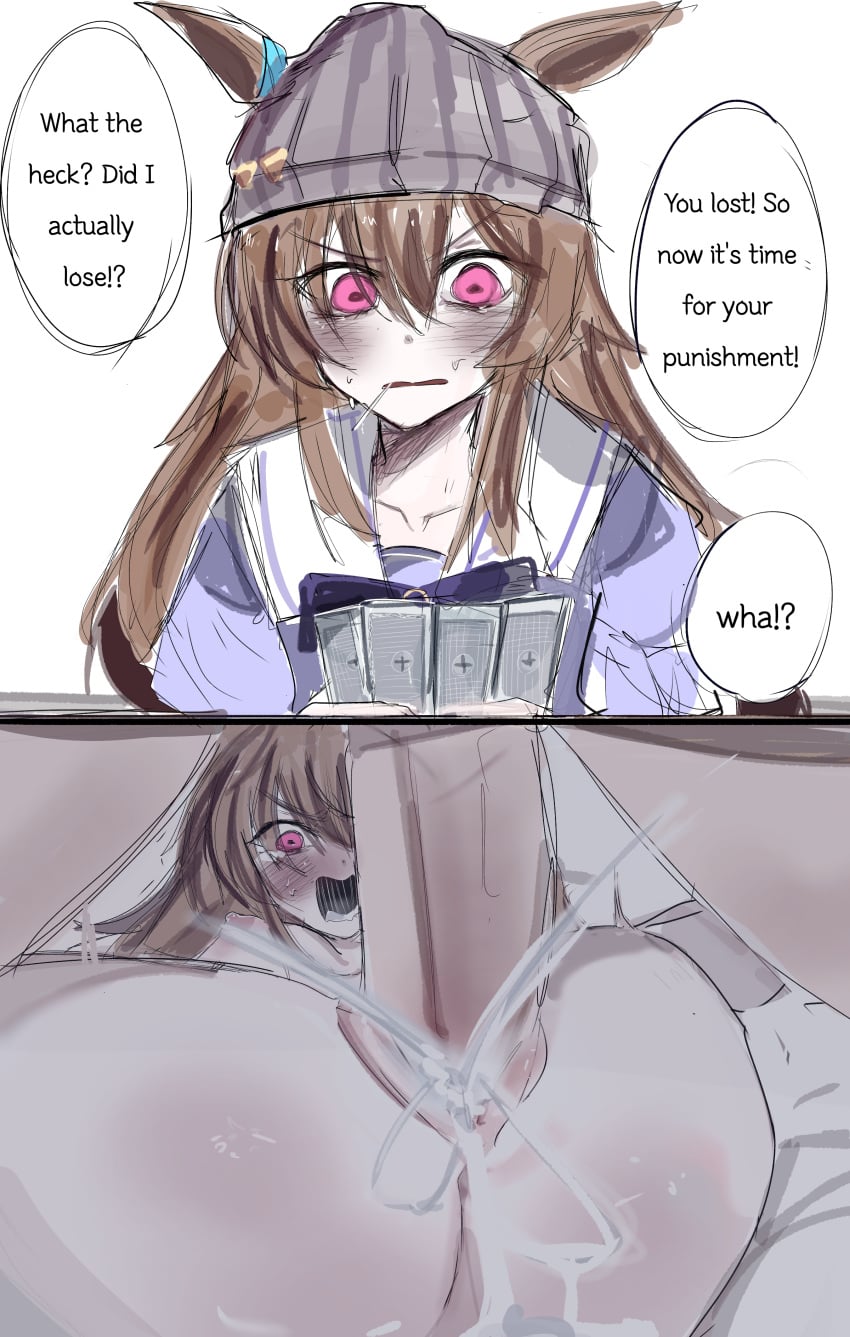 1girls animal_ears animal_tail horse_girl horse_tail instant_loss_2koma medium_breasts nakayama_festa_(umamusume) pedkung tagme umamusume umamusume_pretty_derby vaginal_penetration