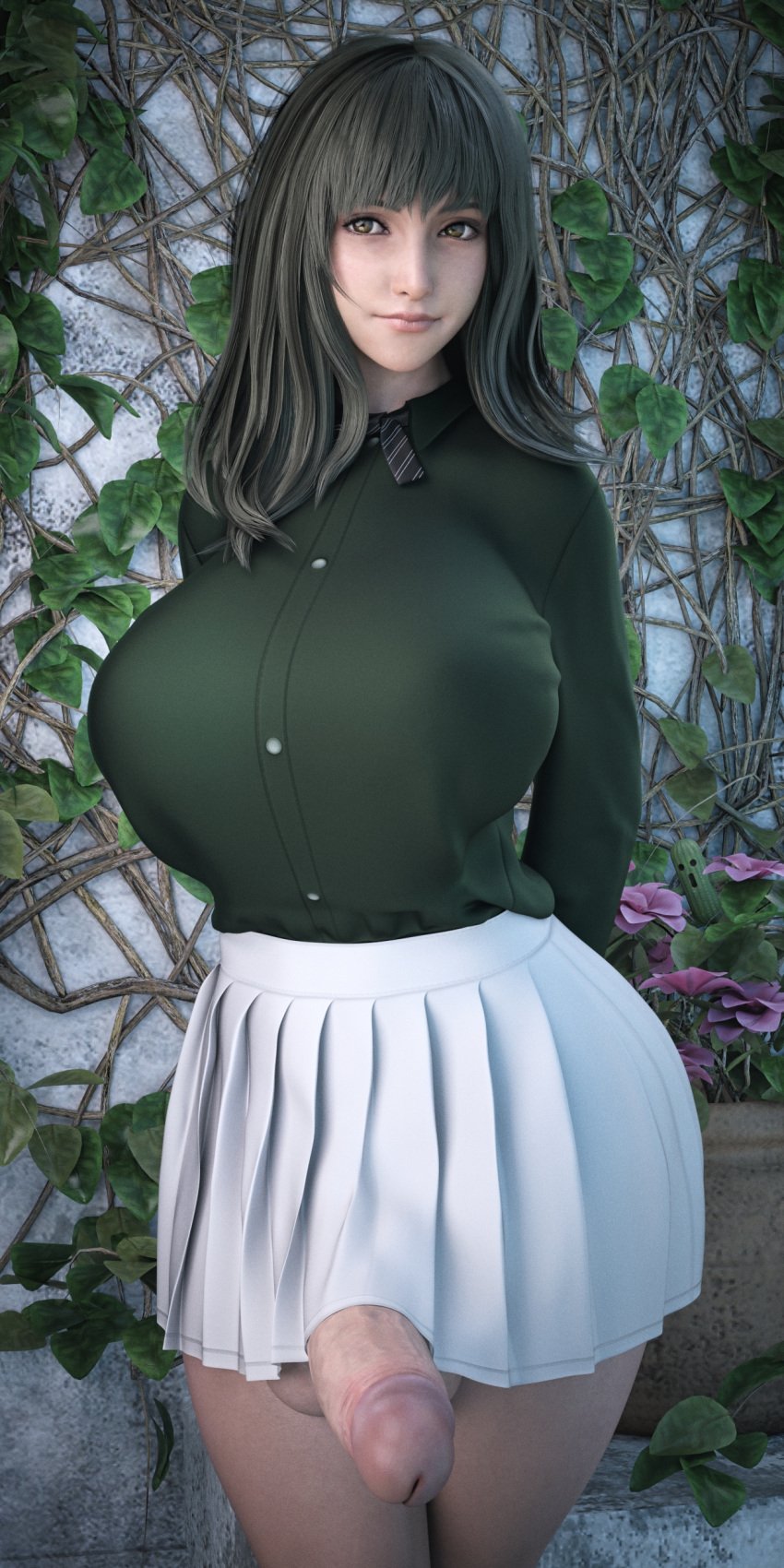 1futa 3d arms_behind_back breasts cactuar casual_erection casual_exposure casual_nudity clothing final_fantasy final_fantasy_vii final_fantasy_vii_remake futa_only futanari huge_breasts huge_cock ineffective_clothing ineffective_skirt kyrie_canaan light-skinned_futanari long_hair mostly_clothed penis solo square_enix stevencarson