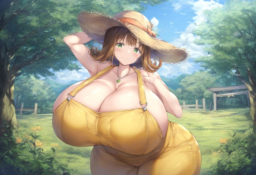 ai_generated barely_contained big_breasts bimbo breasts brown_hair bursting_breasts cleavage cute final_fantasy final_fantasy_viii gigantic_breasts happy hips huge_breasts huge_hips hyper_breasts large_breasts looking_at_viewer massive_breasts minmin selphie_tilmitt sideboob smile wide_hips