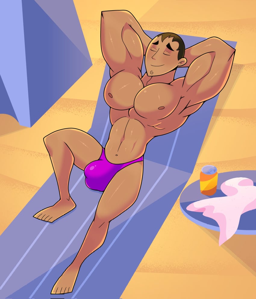 2024 beach brown_eyes commission definetelyyuu disney erect_penis iamyuu kim_possible male_only muscular muscular_male senor_senior_junior tan-skinned_male tan_skin yuunsfw