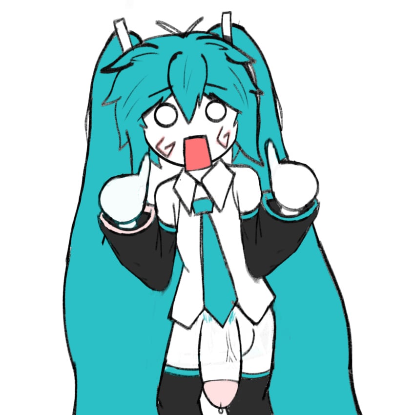 1futa blue_hair chibi circle_eyes cock dick dickgirl erect_penis erotic_chibi eyes front_view funny futa_only futanari hachune_miku hatsune_miku long_hair long_twintails pencil_(artwork) penis precum pubic_hair ringed_cheeks shemale spiral_cheeks teal_hair thumbs_up twintails vocaloid