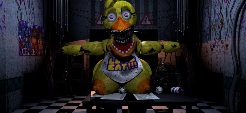 3d 3d_(artwork) big_ass big_breasts casual casual_nudity female female_only five_nights_at_freddy's huge_ass huge_breasts luxxynsfw nude pov public public_nudity robot robot_girl teasing withered_chica