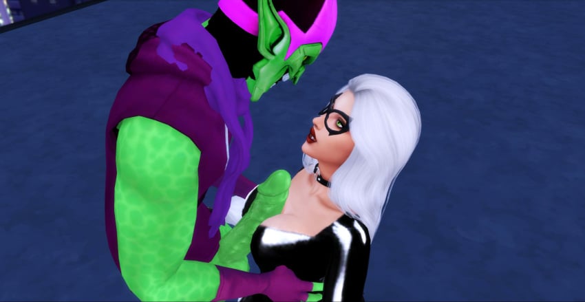 3d big_breasts big_penis black_cat_(marvel) breasts felicia_hardy female green_goblin marvel marvel_comics norman_osborn paizuri pof3445 sims4 spider-man_(series) straight the_sims_4