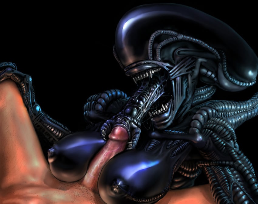 1boy 1boy1girl 1girls alien alien/human alien_(franchise) alien_girl anthro_penetrated big_breasts breasts color fellatio female female_xenomorph hi_res human interspecies male male/female male_human/female_alien male_human/female_humanoid mammal meandraco nipples open_mouth oral paizuri penis saliva sex straight teeth teratophilia trusting what xenomorph xenophilia