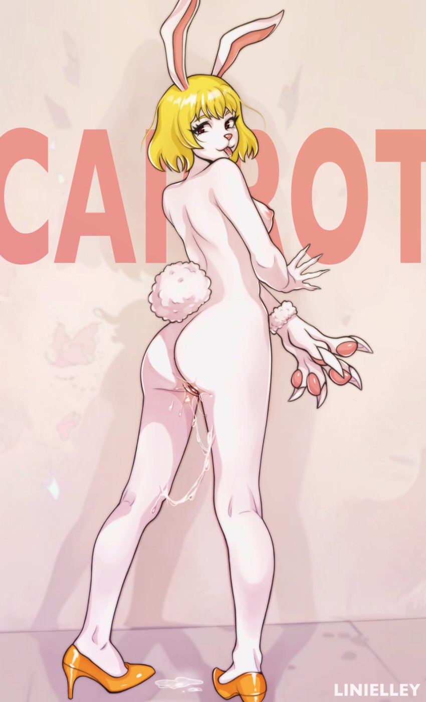 1girls blonde_hair carrot_(one_piece) claws female female_only linielley looking_at_viewer one_piece rabbit_ears rabbit_girl tongue_out wet_pussy