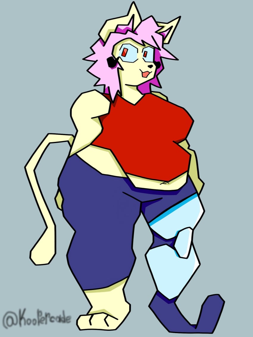 big_breasts breasts capri cleavage female furry huge_breasts koopercade pink_hair thick_thighs wide_hips