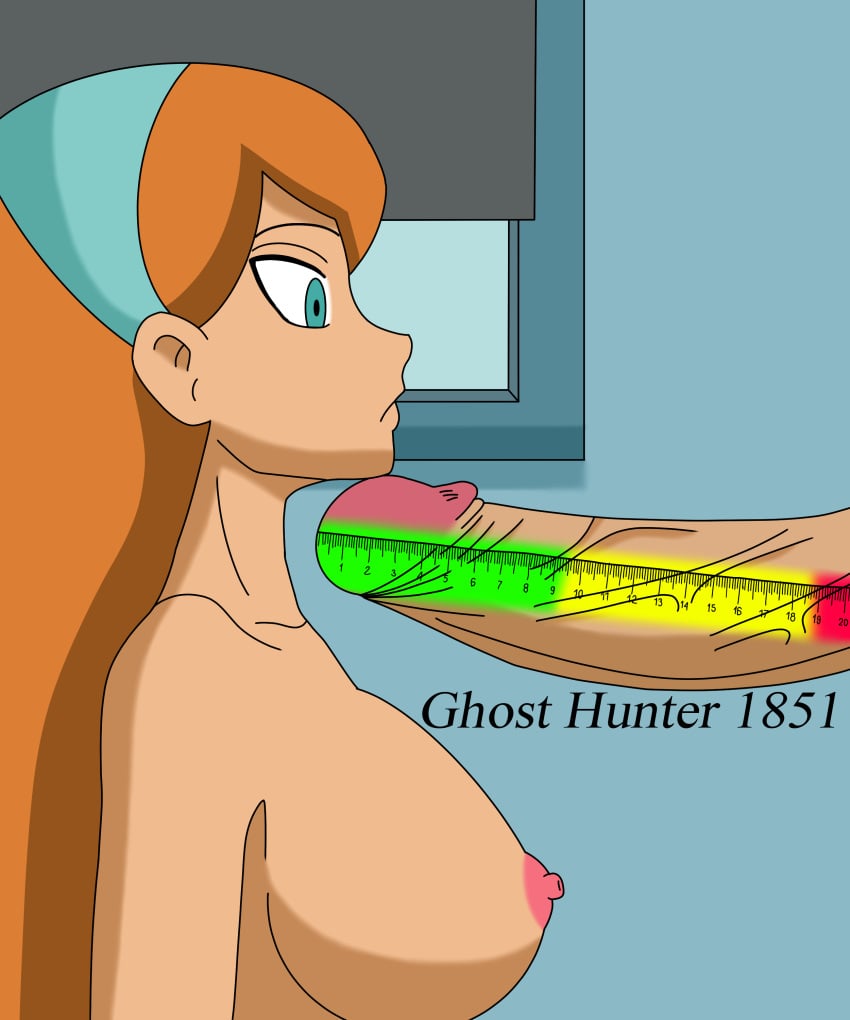 1boy 1girls big_breasts big_penis blue_eyes breasts brown_hair danny_phantom ghosthunter1851(artist) huge_breasts huge_cock imminent_fellatio imminent_sex jazz_fenton large_breasts large_penis light-skinned_female light-skinned_male light_skin looking_at_partner measuring measuring_penis nickelodeon nicktoons nude penis profile side_view sideboob tattoo tattoo_on_penis uncensored