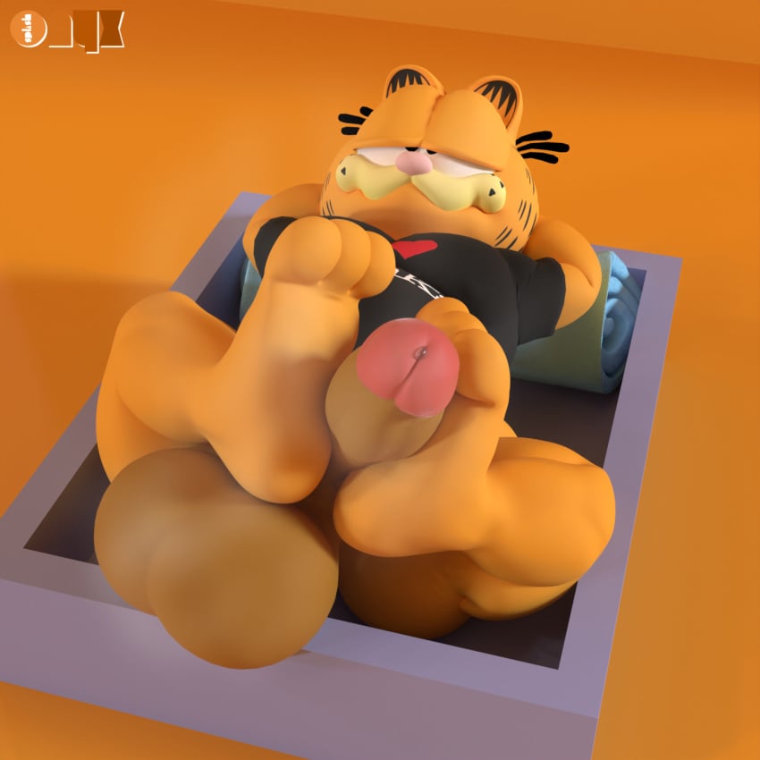 3d 3d_(artwork) anthro autofootjob balls big_balls big_penis blender blender_(software) blender_cycles bodily_fluids bottomless clothed clothing darkened_balls darkened_genitalia darkened_penis domestic_cat feet felid feline felis foot_fetish foot_focus foot_play footjob garfield_(series) garfield_the_cat genital_fluids genitals hi_res huge_balls hyper hyper_balls hyper_genitalia looking_pleasured male mammal masturbation onyxsplash overweight overweight_male paramount_pictures paws,_inc. penis precum precum_on_penis self_footjob sex shirt shirt_only solo topwear topwear_only