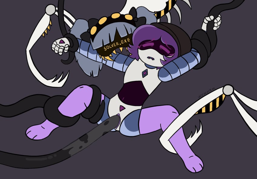 animated beanie black_tentacles eldritch foot_fetish_with_legwear hat headwear j_(murder_drones) murder_drones purple_hair robot socks tentacle tentacle_sex uzi_(murder_drones) vaginal_penetration worker_drone wywyrm