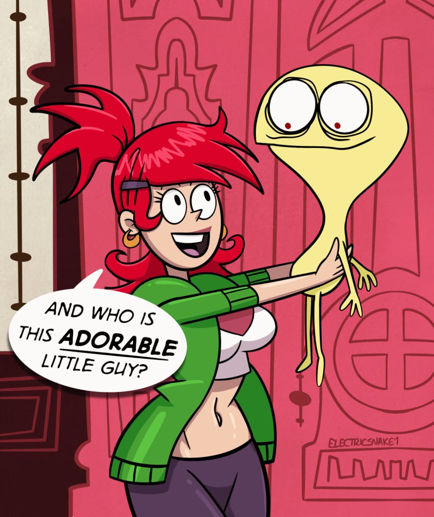 animated animated big_breasts big_penis cartoon_network cheese_(fhfif) cumshot earring electricsnake1 foster's_home_for_imaginary_friends frankie_foster imaginary_frankie large_breasts large_penis red_hair red_hair