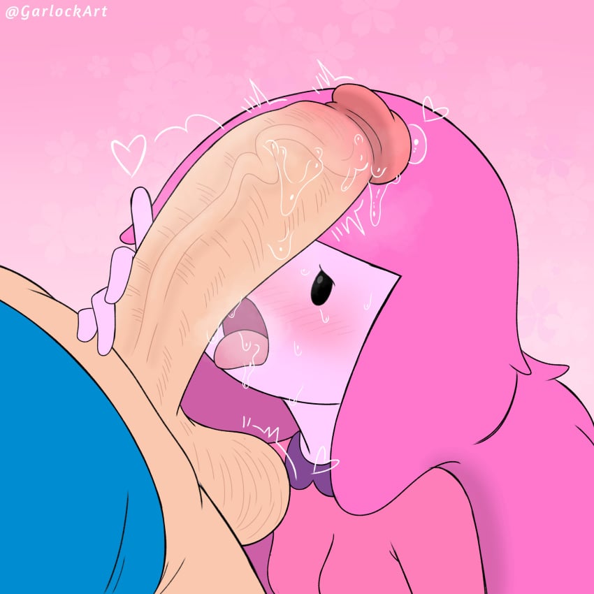 1boy 1girls adventure_time age_difference balls big_penis blush cock_hungry female finn_the_human garlock hand_on_penis human humanoid imminent_oral looking_at_penis male male/female moaning older_female open_mouth panting penis penis_on_face pink_body pink_hair princess_bubblegum sucking_penis tongue_out younger_male