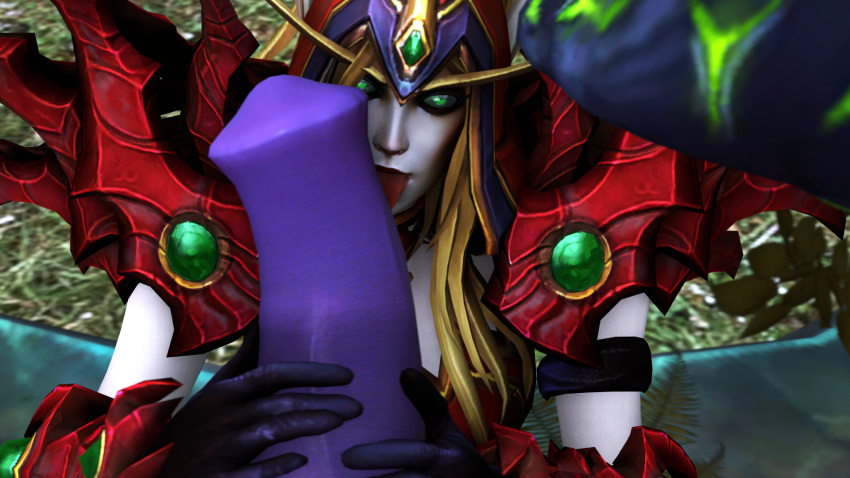 1girls 3d blizzard_entertainment blonde_hair blood_elf blowjob equine_penis eredar fel_corruption fellatio handjob horsecock huge_cock interspecies kneeling licking_penis light-skinned_female light_skin megaspark oral oral_sex penis_on_face purple_skin size_difference valeera_sanguinar warcraft world_of_warcraft