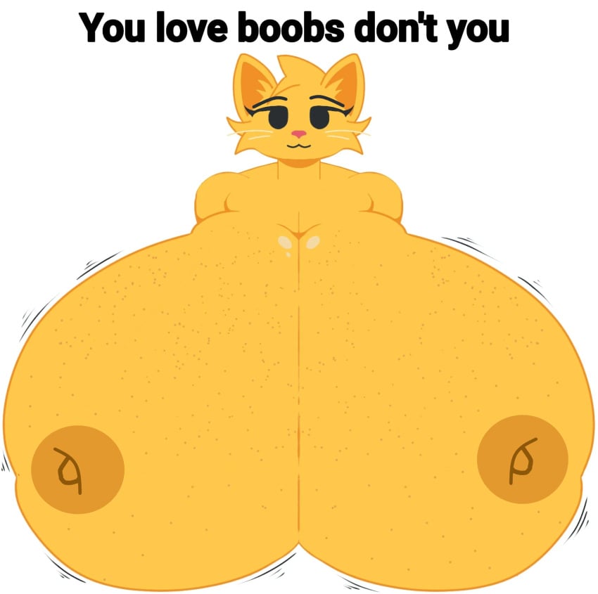 anthro anthro_female anthro_only artist_request big_breasts boykisser_(meme) cat_girl catgirl emoji emoji_(race) emoji_cat freckles_on_breasts furry_breasts furry_female huge_breasts large_breasts smile videogamedunky