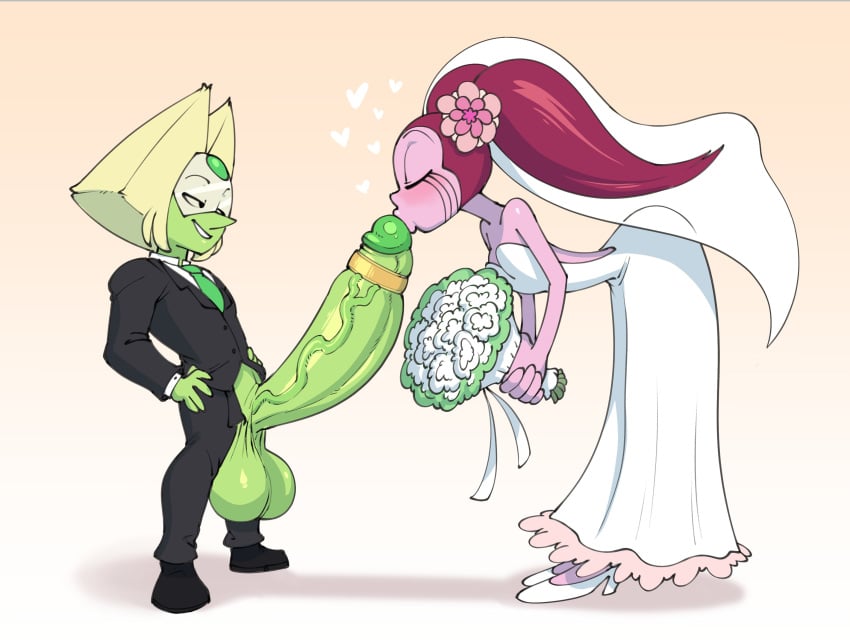 1futa 1girls big_penis cartoon_network closed_eyes cock_ring daredemon7000 dress flower futa futanari gem_(species) high_heels kissing kissing_penis married married_couple married_to_penis married_woman penis peridot_(steven_universe) small_but_hung smaller_futanari spinel_(steven_universe) steven_universe steven_universe:_the_movie steven_universe_future tagme wedding wedding_dress wedding_ring