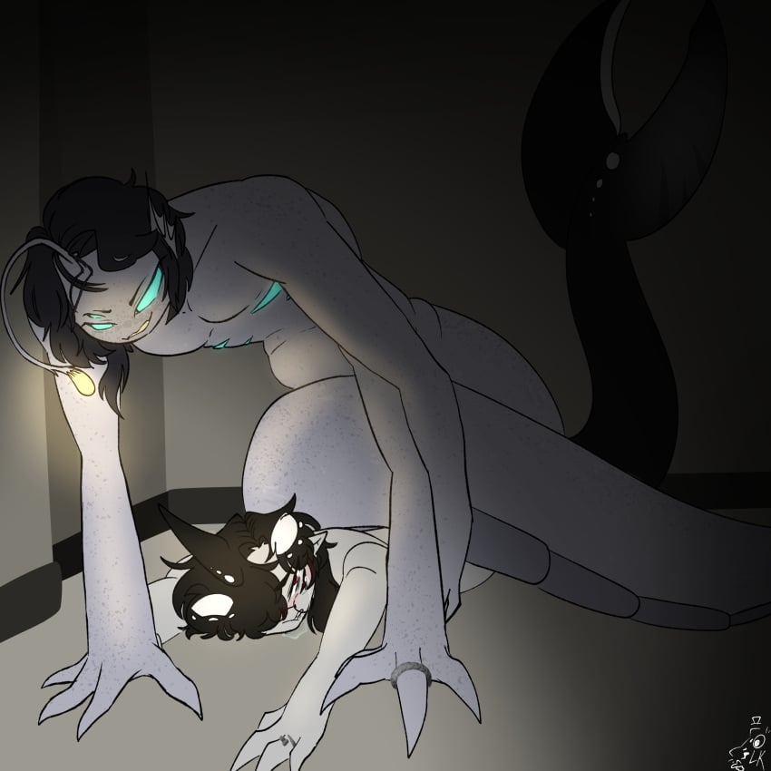 2boys 3_arms 3_eyes fish gay male merfolk merman multi_arm multi_eye multi_limb orca original_character sea_snake sebastian_solace silly_fish size_difference