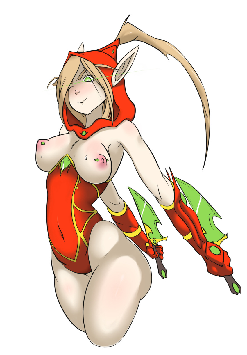 1girls blizzard_entertainment blonde_hair blood_elf light-skinned_female light_skin nipple_piercing solo valeera_sanguinar warcraft world_of_warcraft ziozex