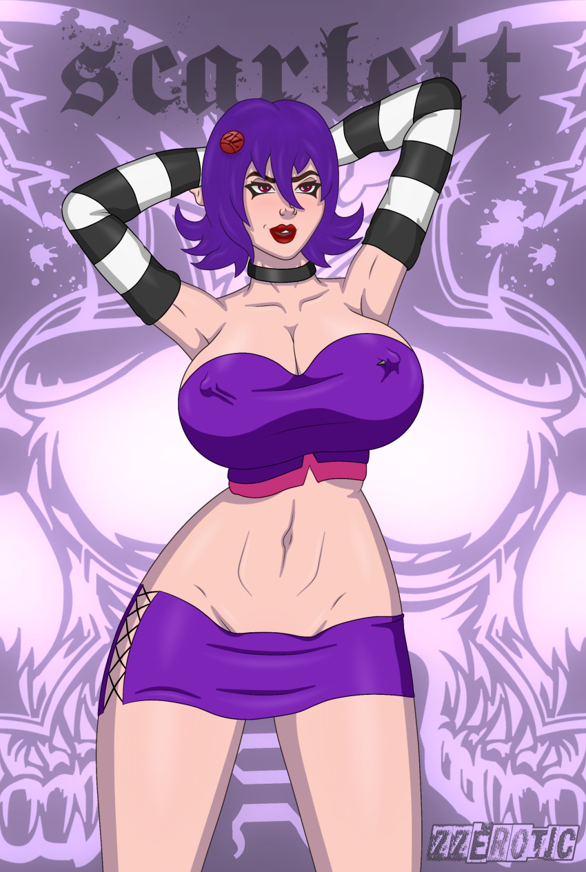 2024 female female_only goth goth_girl jpeg oc original_character purple_hair scarlett_(oc) short_hair solo zzerotic