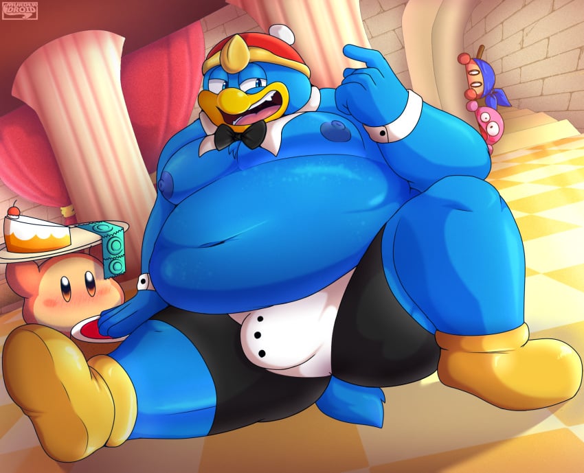 anthro ass avian bandana_waddle_dee big_butt bird duo fat fat_man genitals group hi_res king_dedede kirby kirby_(series) male male/male murderdroid_(artist) nintendo obese obese_male overweight overweight_male penis solo trio waddle_dee