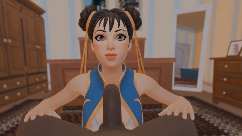 1boy 1girls 3d animated blowjob blowjob_pov blush brown_eyes brown_hair chun-li chun-li_(fortnite) clothed clothed_female clothed_female_nude_male dark-skinned_male dark_penis dark_skin double_bun epic_games eye_contact eyelashes eyeliner fellatio female fortnite fortnite:_battle_royale fringe gif handjob handjob_while_sucking human interracial justthings kissing kissing_penis light-skinned_female light_skin lipstick makeup male naked nude nude_male oral penis pov red_lipstick slim small_fringe smile smiley_face smiling_at_viewer street_fighter sucking sucking_penis sweat sweaty_body sweaty_genitalia wink