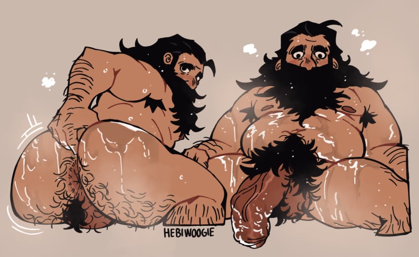 1boy absurdres anal_hair anus armpit_hair armpit_hair_peek ass bara beard belly body_fur completely_nude cropped_legs dungeon_meshi dwarf excessive_pubic_hair facial_hair fat flaccid full_beard hairy hebiwoogie highres huge_ass huge_cock long_beard looking_at_viewer looking_back male male_focus male_only male_pubic_hair mature_male multiple_views navel navel_hair nipples nude penis presenting presenting_ass pubic_hair senshi_(dungeon_meshi) solo sparse_ass_hair spread_legs steaming_body thick_arm_hair thick_beard thick_leg_hair thick_mustache thick_navel_hair thick_testicle_hair thick_thighs thighs uncensored very_long_beard