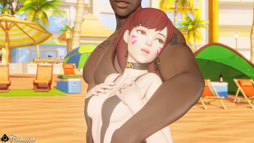 3d blacked comdor cuckold d.va dark-skinned_male dark_skin hana_song interracial netorase qos queen_of_spades white_skin