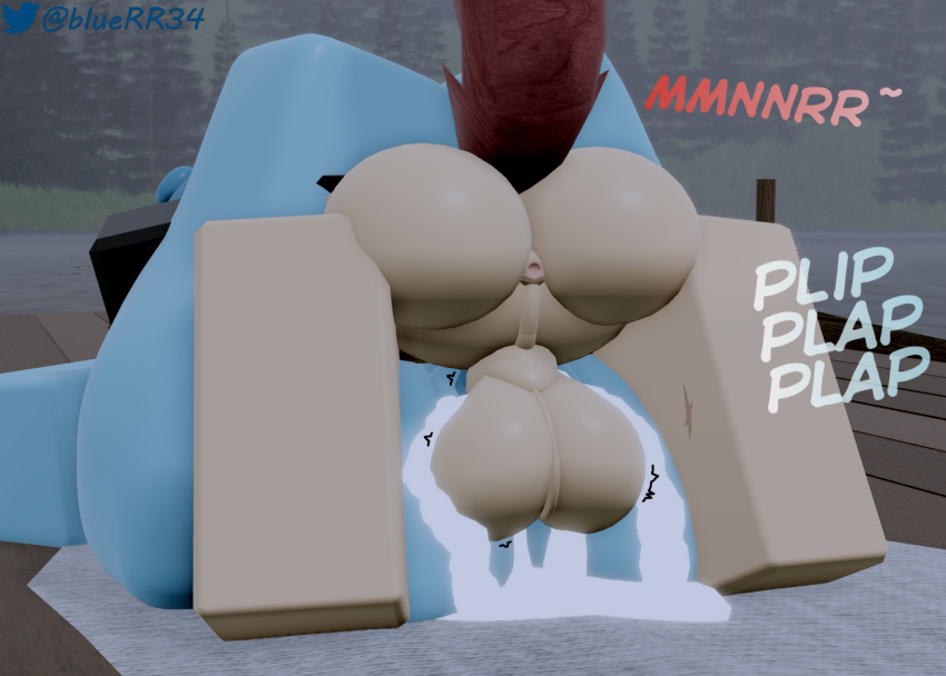 1boy 1girls 3d big_ass big_penis blue_skin bluerr34 cum cum_in_pussy female larger_female male mating_press original_character overflow roblox robloxian self_upload shiram shorter_male size_difference sound_effects tagme text twitter_username