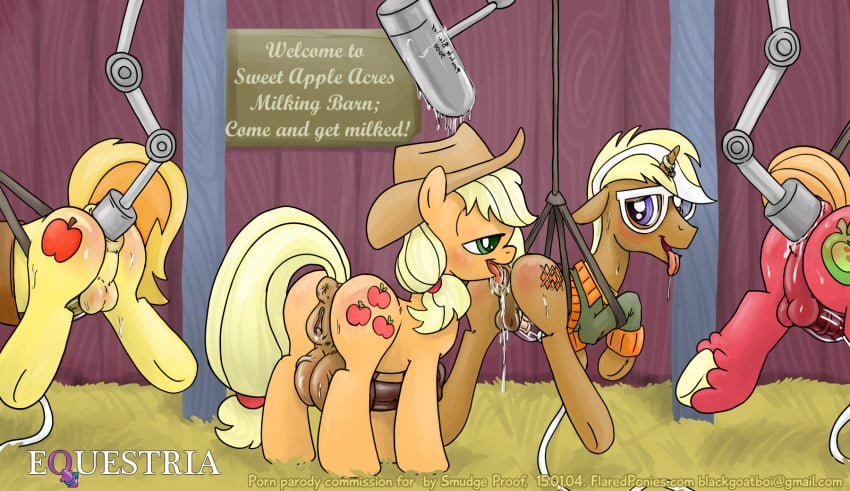 1girls anal anus applejack_(mlp) balls big_macintosh_(mlp) bondage braeburn_(mlp) breasts female friendship_is_magic fucking_machine full-package_futanari futanari gaping group harness herm hermaphrodite hyper intersex machine male male/female malesub mechanical micropenis multi_genitalia multiple_boys multiple_subs my_little_pony oral penis penis_milking penis_pump pussy rimming semen_collecting_machine sex sex_machine small_penis smudge_proof straight straight_hair sweet_apple_acres trenderhoof_(mlp)