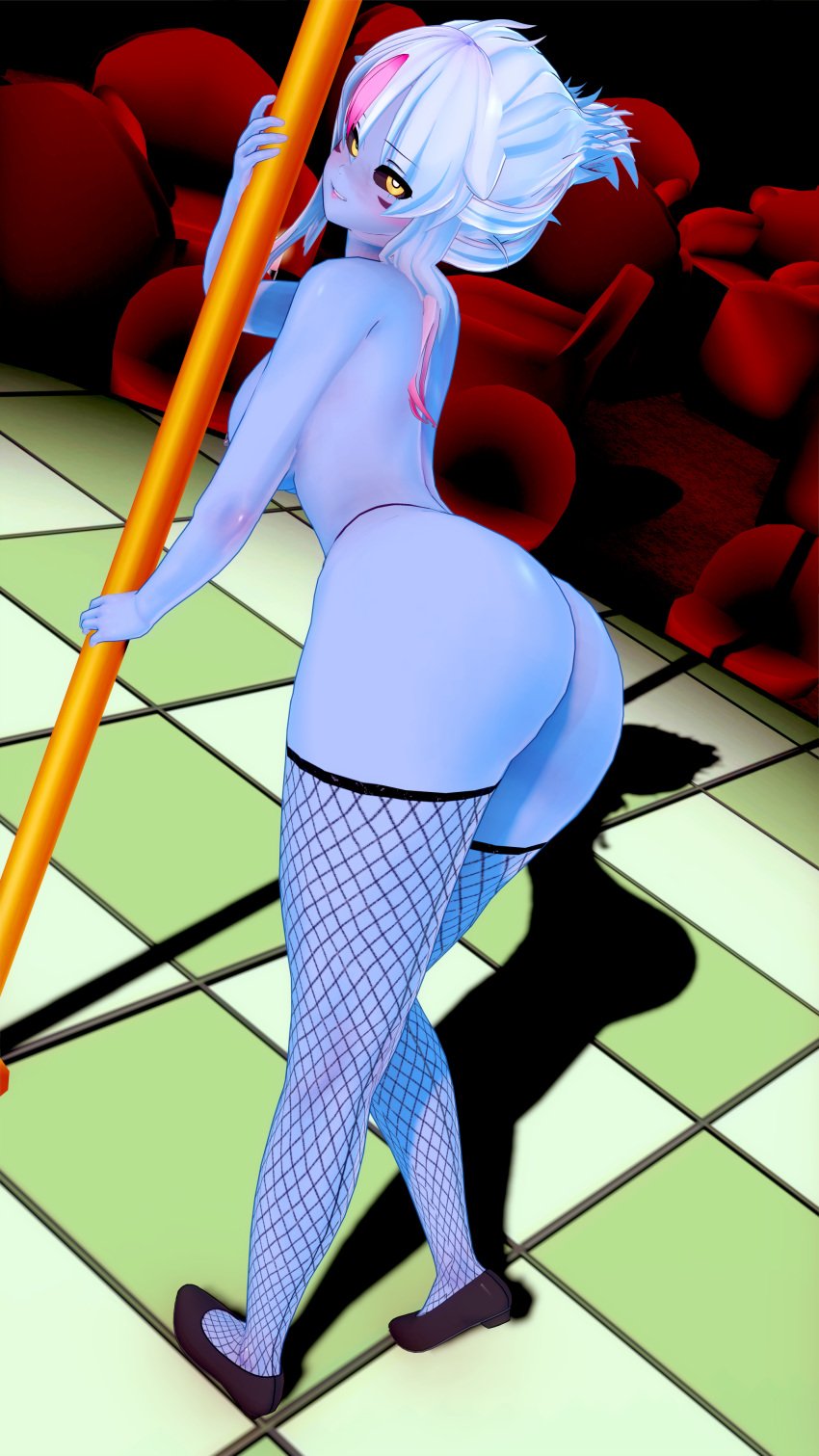 3d absurd_res big_ass big_breasts evelynn fishnets flat_shoes flats koikatsu league_of_legends nipple_piercing nipples pole pole_dancing queen_of_spades succubus tagme thick_thighs wide_hips