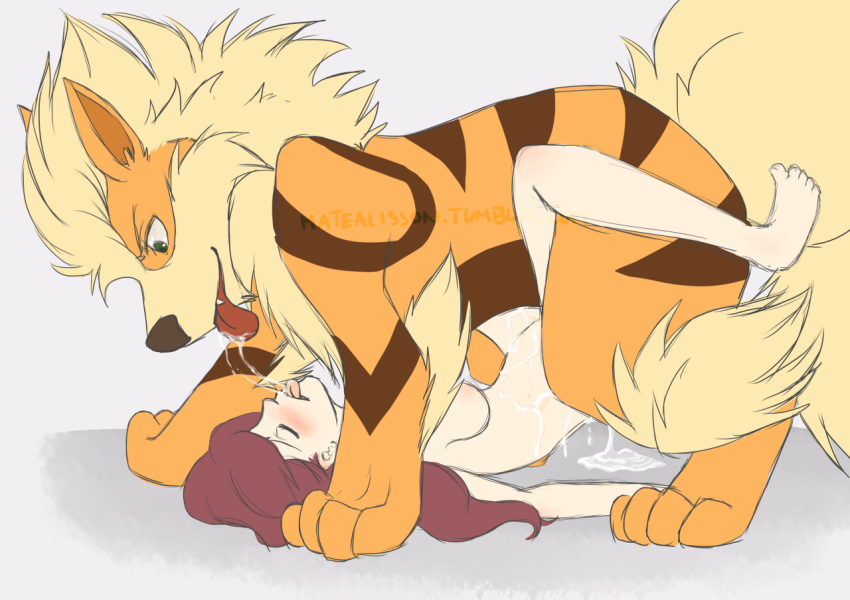 arcanine canine cum drooling duo female feral human interspecies male mammal matealisson nintendo nude paws pokemon pokemon_(species) pokephilia saliva straight tongue tongue_out video_games zoophilia