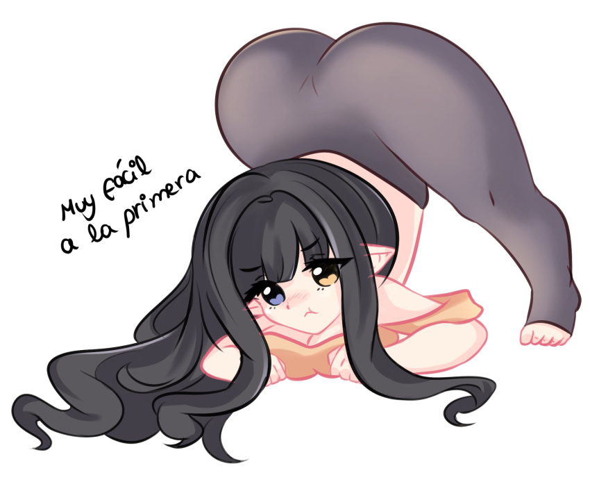 absurd_res ass ass_focus big_ass big_butt black_hair blue_eye curvy curvy_female curvy_figure curvy_hips different_eye_color elf elf_ears elf_female female heterochromia hi_res jack-o_pose large_ass latam_virtual_youtuber lillie_kirisame lilliekirisame long_hair pointy_ears twitch.tv virtual_youtuber vtuber wide_hips yellow_eye