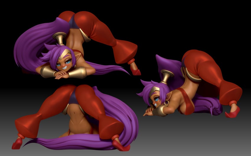 1girls 3d ass ass_up belly_dancer belly_dancer_outfit big_ass big_breasts bracelet bracelets breasts clothed clothing female female_focus female_only full_body genie genie_girl jack-o_pose long_ponytail looking_at_viewer ponytail purple_hair raised_ass shantae shantae_(character) smile smiling_at_viewer smooth_skin solo solo_female tagme the-great-pipmax thick_thighs thighs wayforward