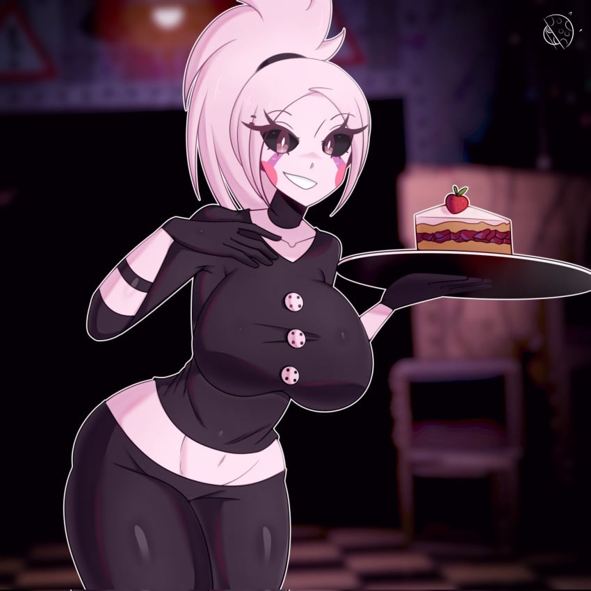 big_breasts black_body five_nights_at_freddy's five_nights_at_freddy's_2 five_nights_in_anime fnia marionette_(fnaf) puppet puppet_(fnaf) puppet_(fnia) solo thick_thighs tr_yithaz