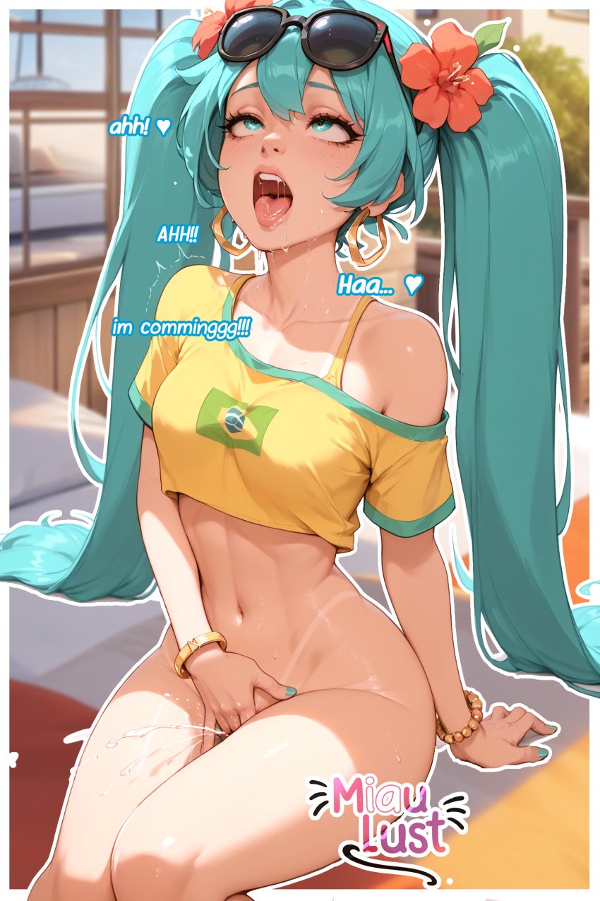 ai_generated beach brazilian_miku excited female_masturbation fingering hatsune_miku hentai masturbation miaulust