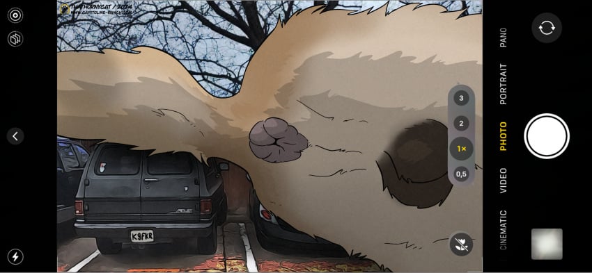 absurd_res anus balls canid canine canis car chevrolet_suburban colored domestic_dog feral furry genitals hi_res invalid_tag male mammal photo shaded tail thathornycat vehicle