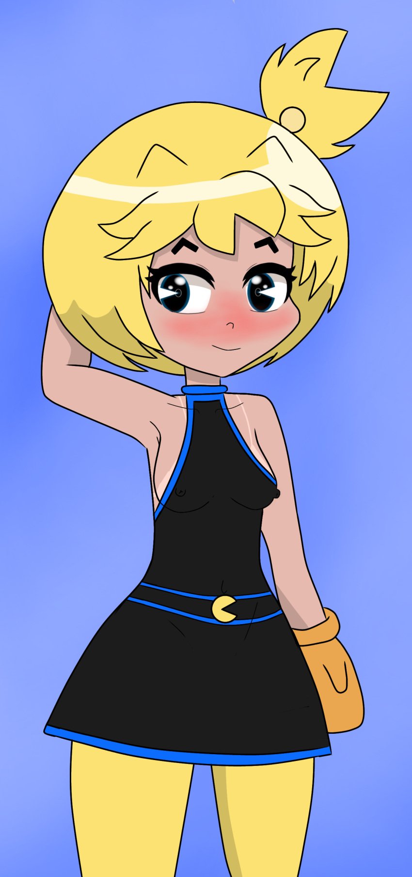 female gjinka humanization humanized pac-man pac-man_(series) pac-man_eyes paccu-maniko_(xusisidie) personification xusisidie