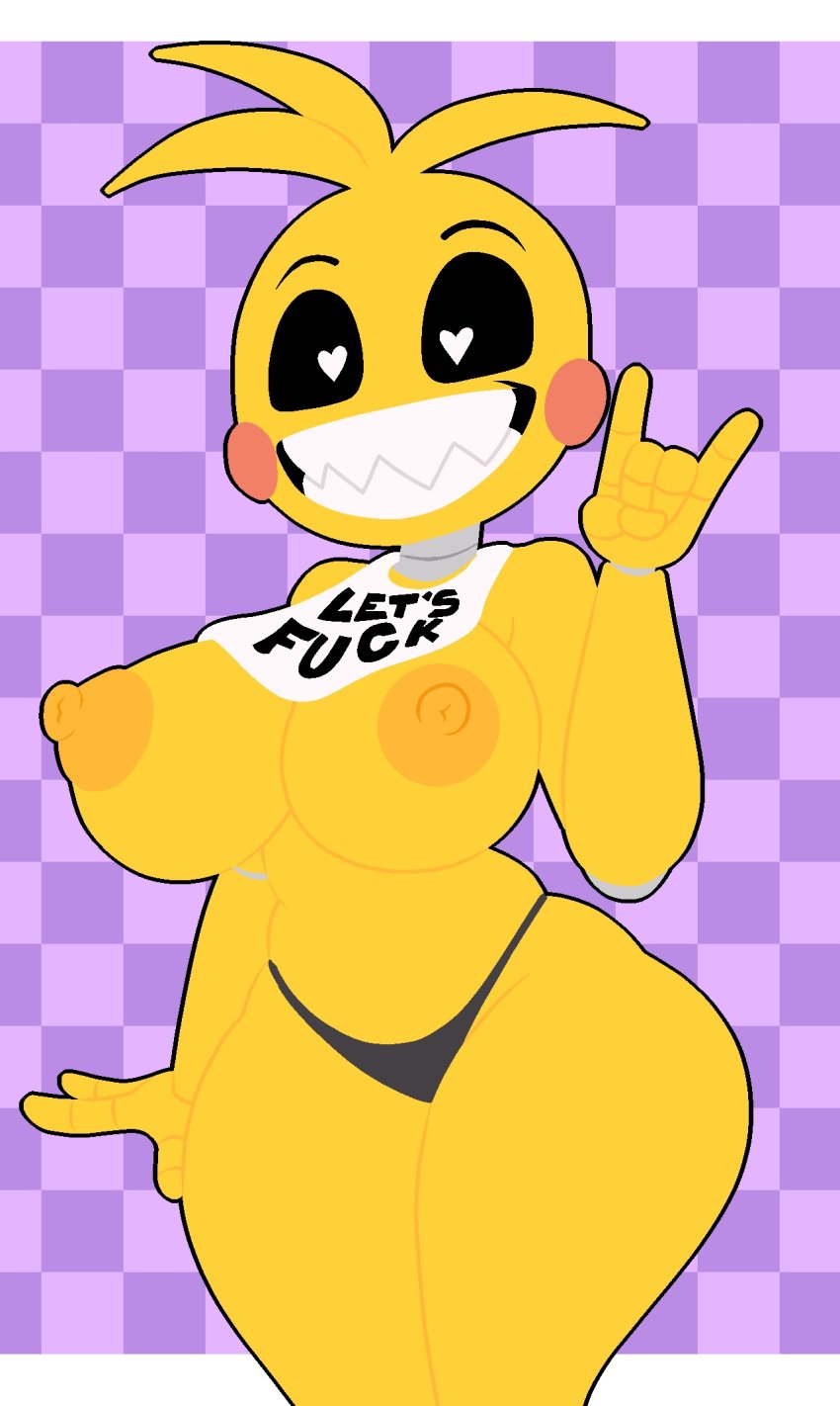 1girls big_breasts breasts breasts_out female female_only five_nights_at_freddy's five_nights_at_freddy's_2 heart heart-shaped_pupils large_breasts looking_at_viewer nipples no_color panties robot robot_girl rock-starz sharp_teeth sketch smile solo starrock64 symbol-shaped_pupils tagme toy_chica_(fnaf) traditional_media_(artwork) underwear