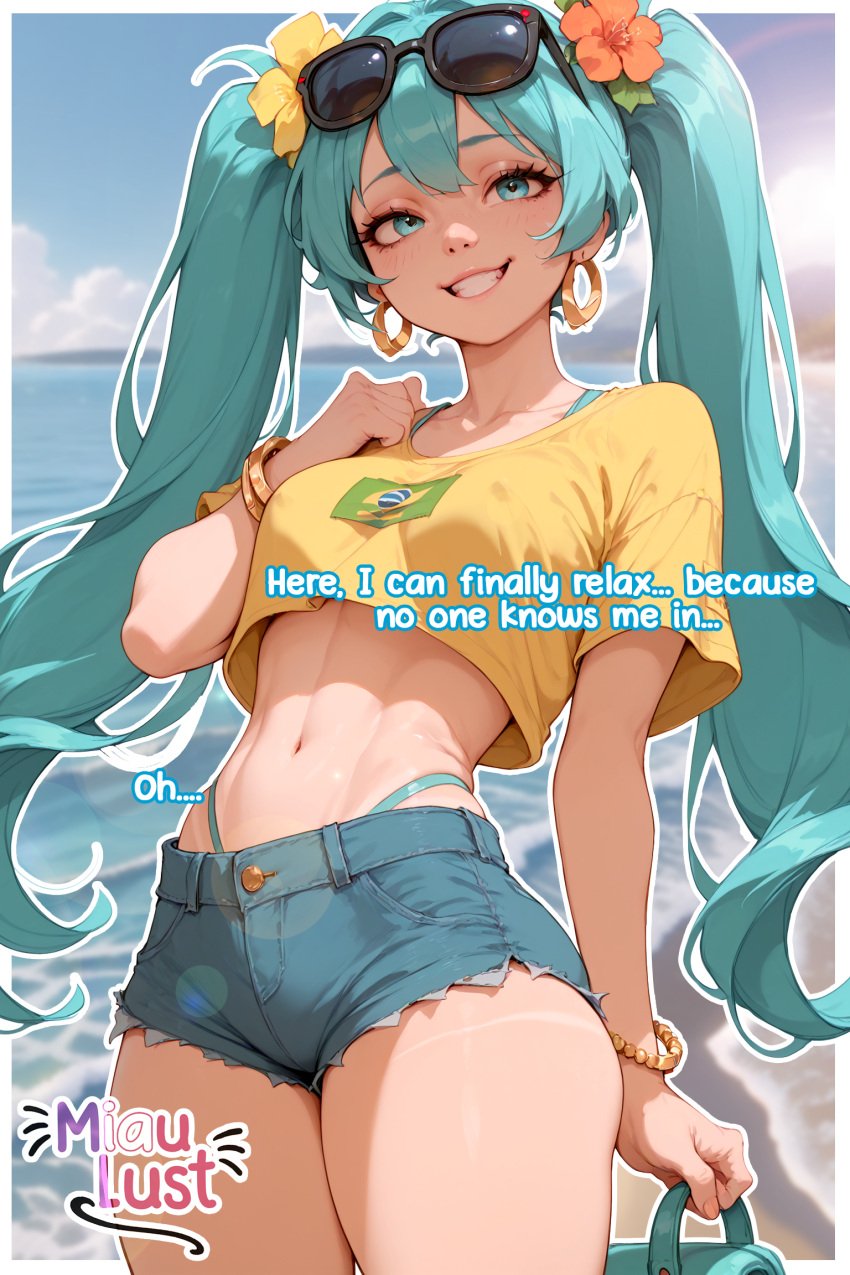 ai_generated beach brazilian_miku hatsune_miku miaulust tagme