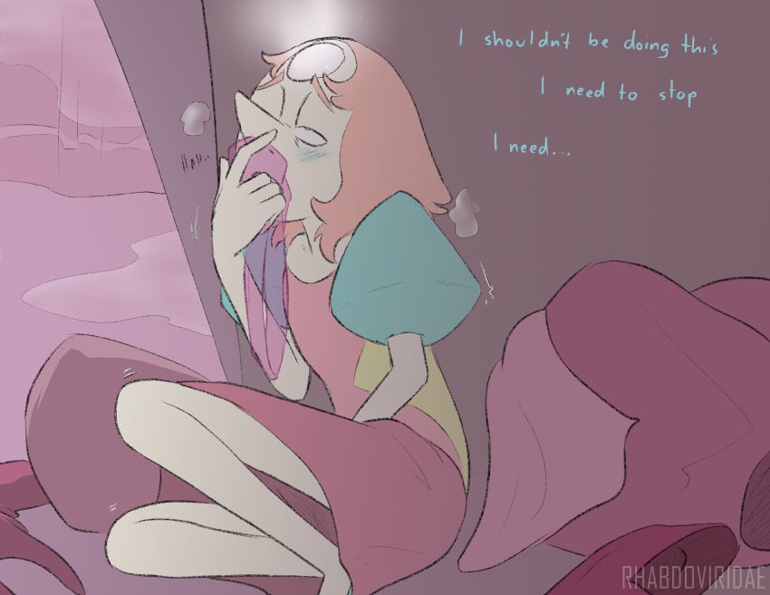 clothed_masturbation female gem_(species) masturbating pearl_(steven_universe) steven_universe underwear_sniffing wolftacos