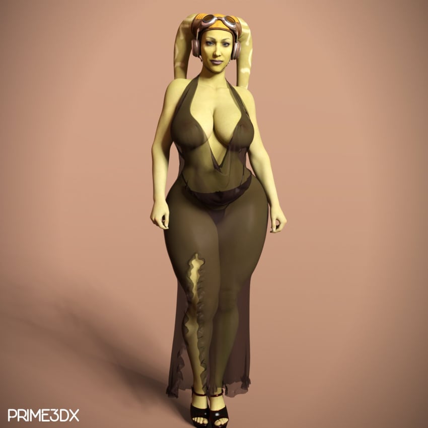 1girls 3d alien breasts female green_skin hera_syndulla nipples nipples_visible_through_clothing prime3dx star_wars thick_thighs translucent_clothing twi'lek wide_hips