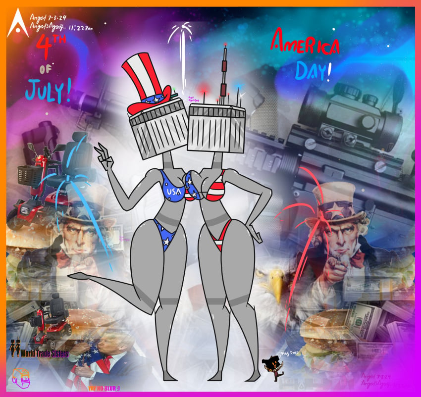 4th_of_july agonywelds anthro ass breasts building buildings controversial controversy deki donald_trump female freedom holidays never_forget offensive patriotic_clothing smaller_male taller_girl tenna thick_ass thick_thighs thighs twin_towers uncle_sam worldtradesisters