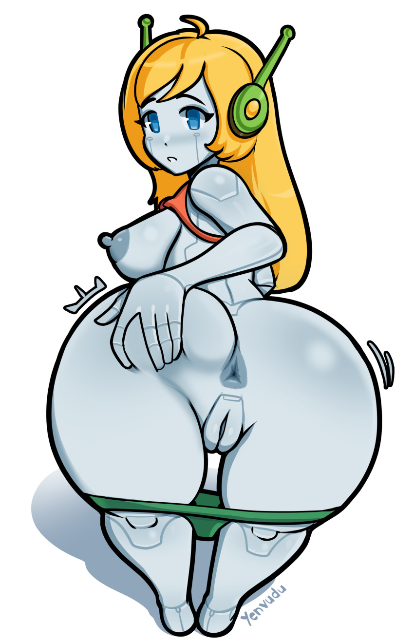 1girls android anus ass breasts canon_panties cave_story curly's_panties curly_brace nipples panties pussy robot robot_girl yenvudu