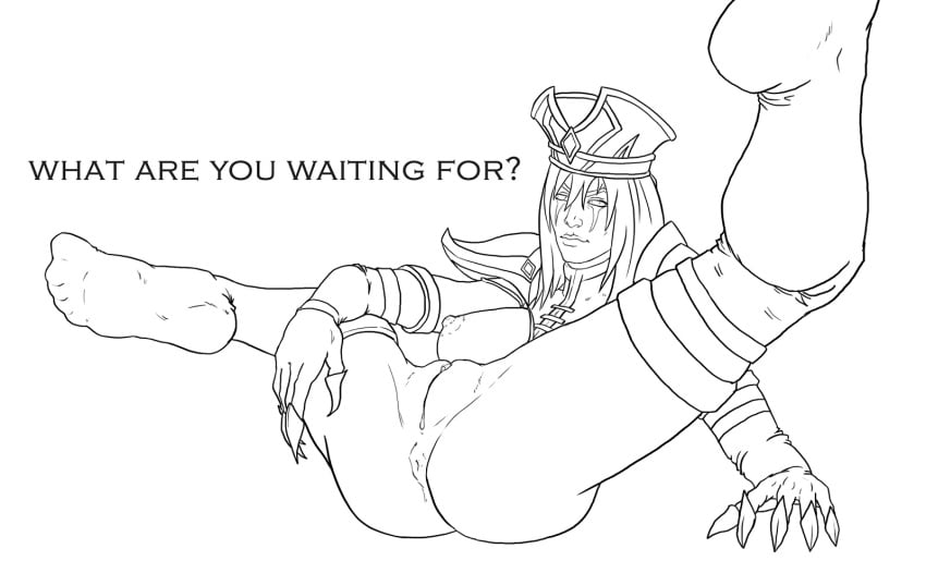 1girls blizzard_entertainment human human_(world_of_warcraft) kresto line_art pussy sally_whitemane solo spread_legs warcraft world_of_warcraft