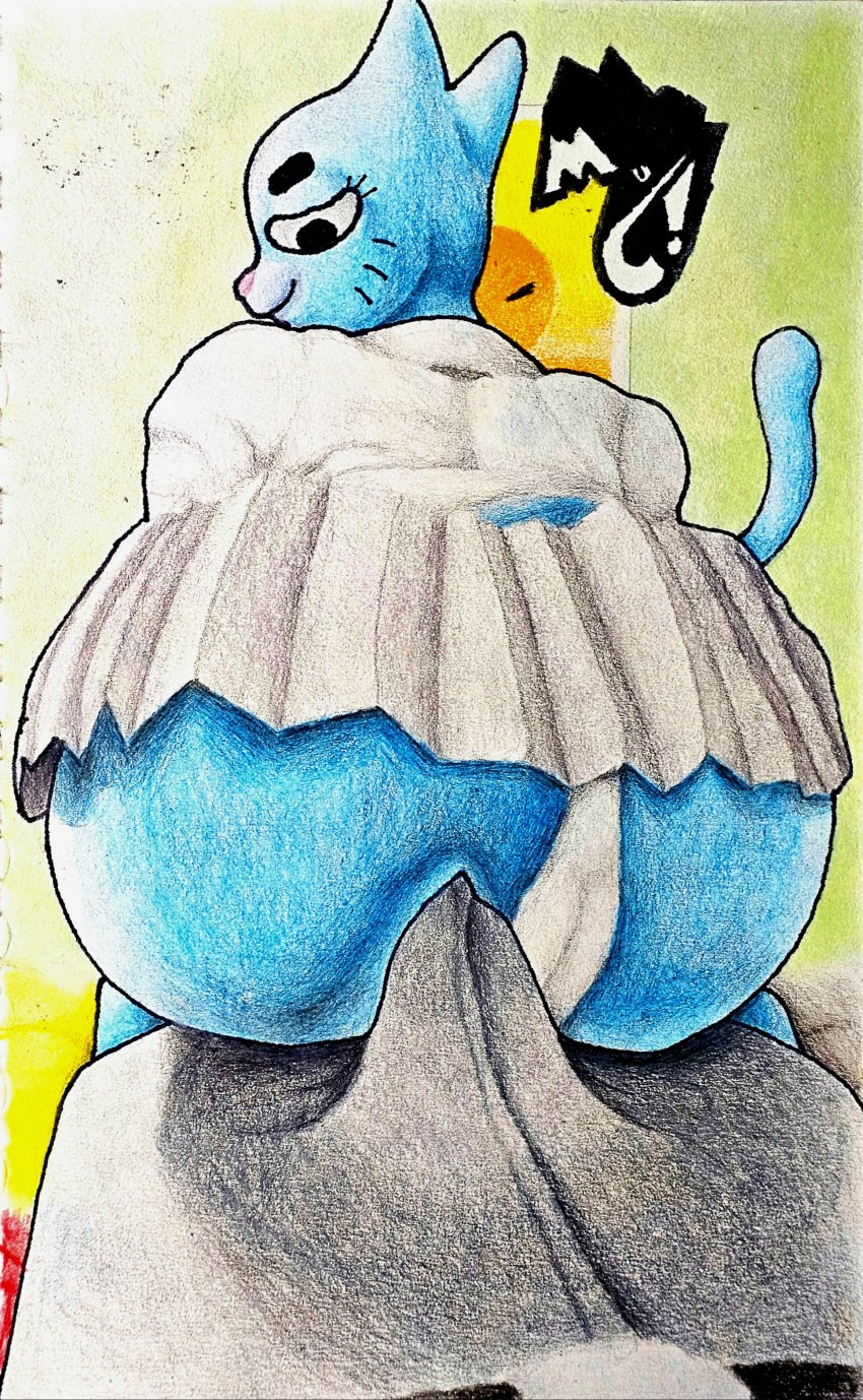 absurd_res anthro bottomwear bulge cartoon_network clothing domestic_cat duo felid feline felis female gumball_watterson hi_res incest male male/female mammal marthan_crowl_(artist) mother mother_and_child mother_and_son nicole_watterson panties parent parent_and_child parent_and_son skirt son the_amazing_world_of_gumball underwear warner_brothers