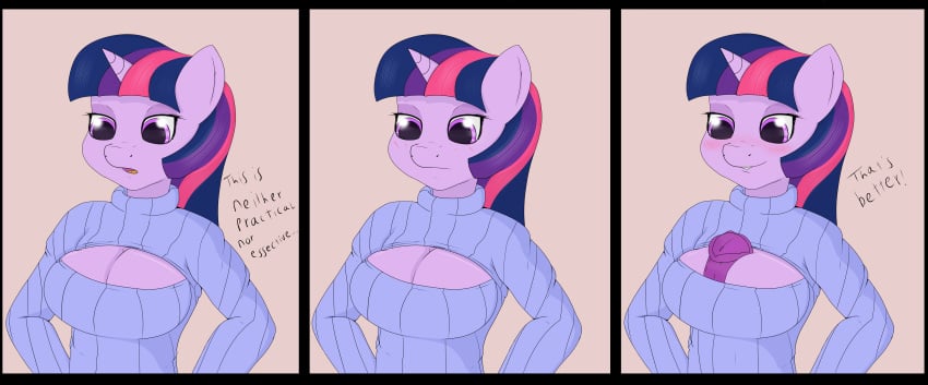 1futa absurd_res anthro anthrofied blush booponies breasts clothing equine friendship_is_magic furry futa_only futanari hair hi_res horn intersex mammal my_little_pony open-chest_sweater penis sequence solo sweater twilight_sparkle_(mlp) unicorn