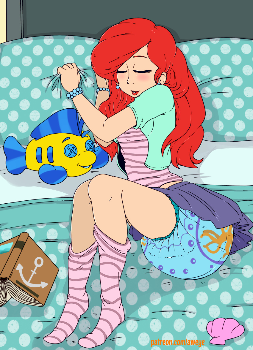 abdl ariel ariel_(the_little_mermaid) aweye-ff diaper disney disney_princess sleeping tagme the_little_mermaid