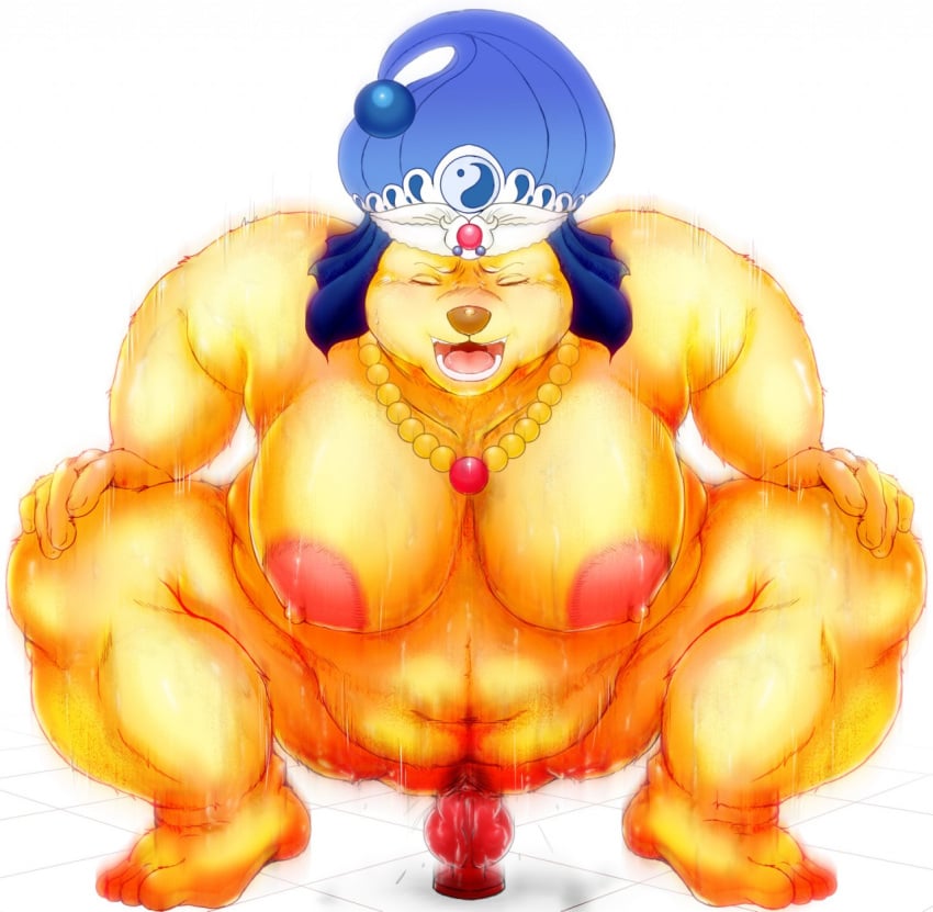 big_breasts breasts canine canine canine_dildo dildo dildo_sitting female fur fushigiboshi_no_futagohime heart huge_breasts insertion jewelry kemono knot kokkoman mammal masturbation navel necklace open_mouth orgasm overweight penetration pussy pussy_ejaculation pussy_juice queen_yamul sex_toy solo sweat toying_self vaginal_insertion vaginal_penetration vaginal_penetration yellow_fur