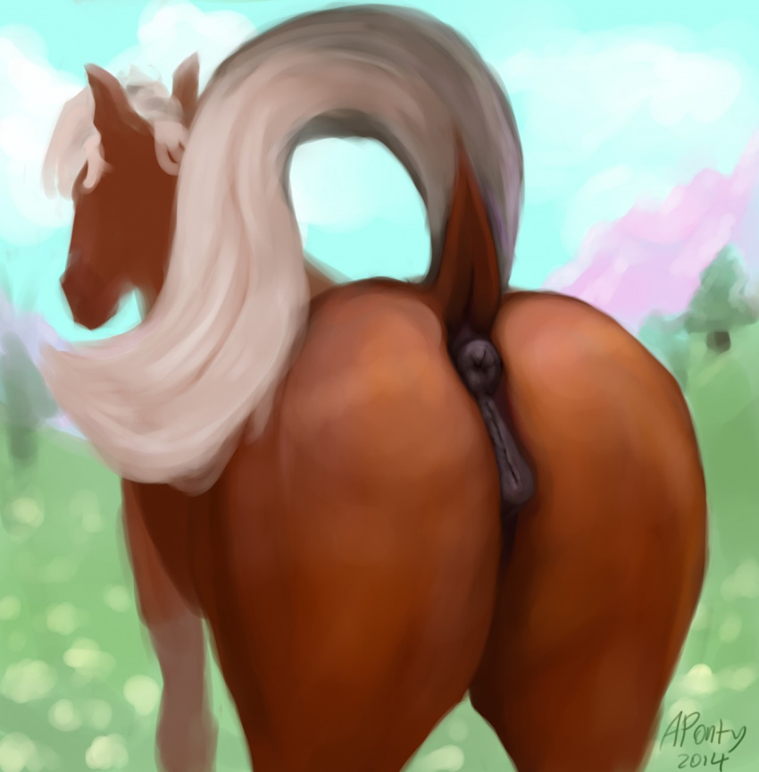 2014 anatomically_correct anatomically_correct_anus anatomically_correct_pussy animal_genitalia anus aponty ass dock epona equine equine_pussy female feral horse mammal presenting pussy raised_tail solo the_legend_of_zelda twilight_princess video_games