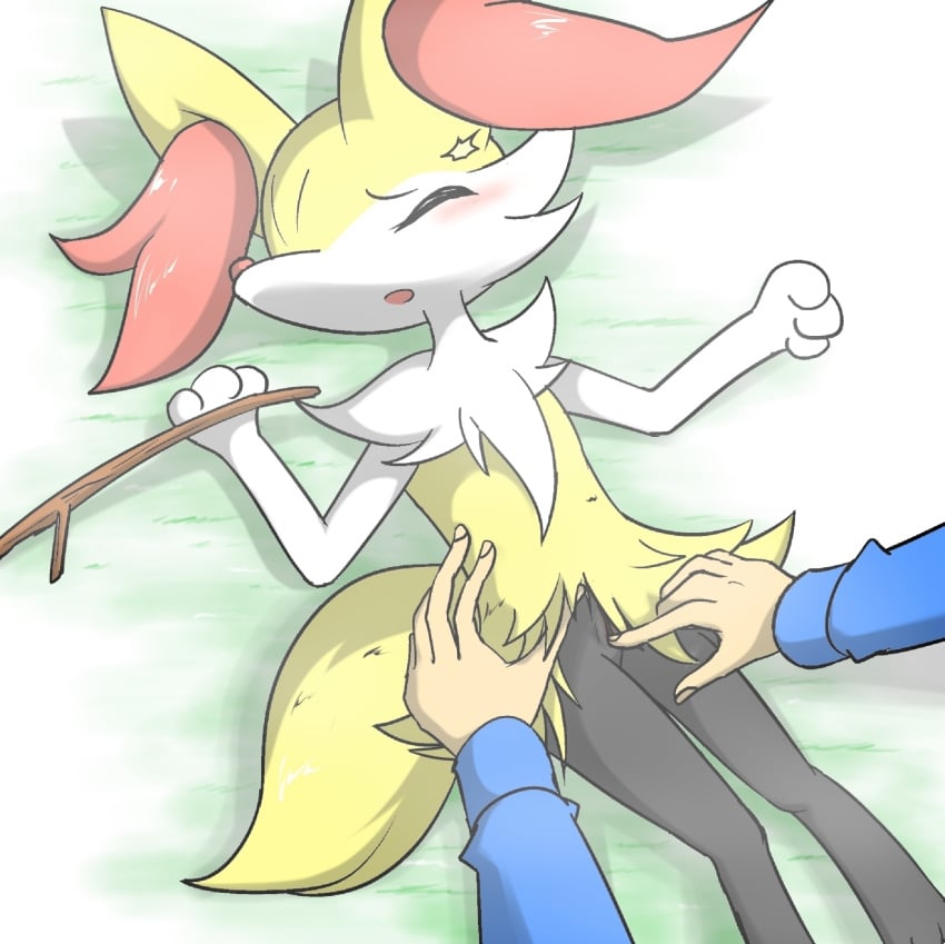 24651 black_fur braixen canine closed_eyes disembodied_hand duo female fennec fondling fox fur human mammal nintendo open_mouth pokémon_(species) pokemon pokemon_(species) pussy sleeping solo_focus stick video_games white_fur yellow_fur