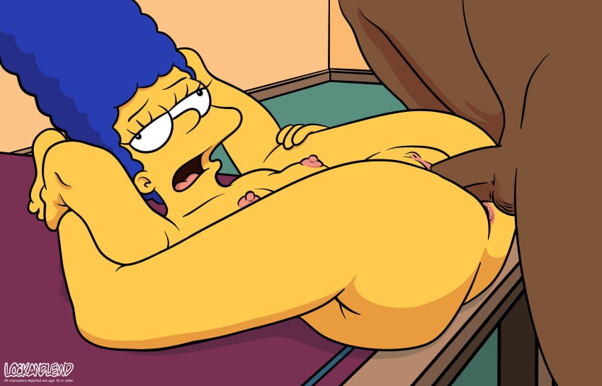 1boy 1girls 20th_century_fox 20th_century_studios anus artist_name balls blue_hair dark-skinned_male dark_skin duo erection faceless_male female female_focus genitals human human_on_human indoors interracial legs_over_head lockandlewd male male/female mammal marge_simpson mature mature_female mature_male nipples nude nude_female nude_male open_mouth penis penis_in_pussy pussy sex small_breasts straight straight_sex table the_simpsons unseen_male_face yellow_skin