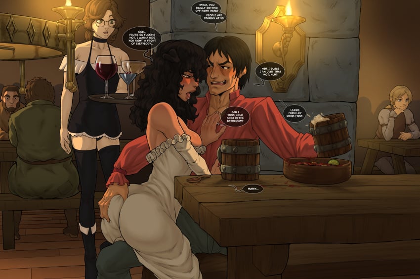 berserk corkus_(berserk) female grabbing_ass gripping_ass groping groping_ass kokobiel male male/female tavern